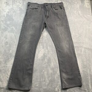 Levis 597 Jeans Mens 38x32 Low Boot Gray Wash Denim